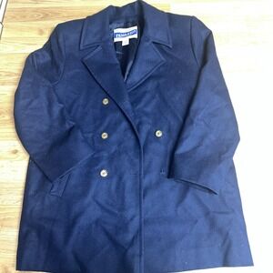 Women's‎ Size 12 100 Virgin Wool Pendelton Navy Blue Pea Coat